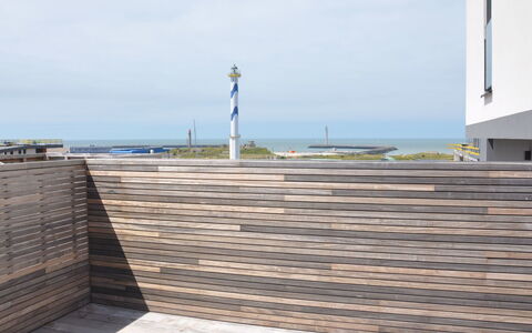 Havenzicht with Parking: Sky, Sea, Boardwalk, Walkway, Architecture, Line, Wall, Vacation, Ocean, Roof