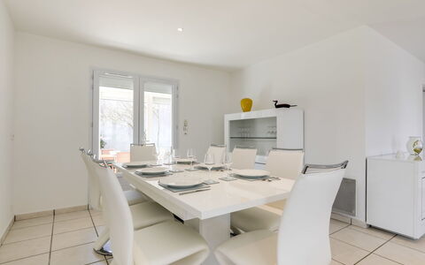 Villa Languedoc: Property, Room, White, Furniture, Interior Design, Table, Real Estate, Building, Dining Room, House