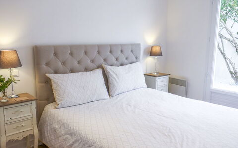 Villa Languedoc: Bedroom, Furniture, Bed, Room, Property, Bed Sheet, Mattress, Bed Frame, Bedding, Interior Design