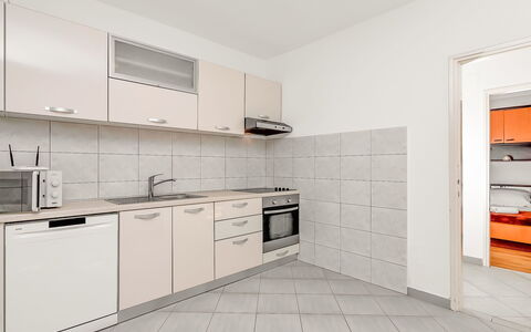 Ruža: Room, Property, Furniture, Cabinetry, Kitchen, Countertop, Interior Design, Tile, Floor, Real Estate