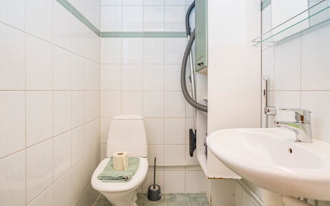 Villa Kuukso: Bathroom, Toilet Seat, Toilet, Plumbing Fixture, Bathroom Sink, Flooring, Floor, Interior Design, Sink, Plumbing