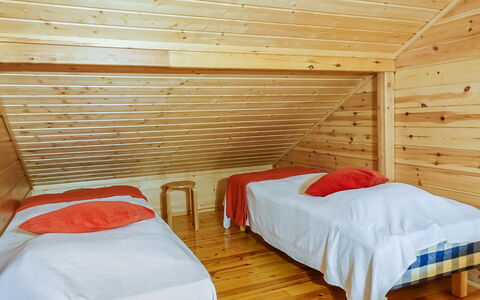 Aslakit B: Floor, Flooring, Interior Design, Wall, Furniture, Wood, Ceiling, Bedroom, Bed, Room