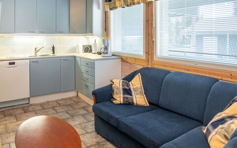 Ruka Snow and Sun 2: Interior Design, Flooring, Furniture, Floor, Ceiling, Room, Cabinetry, Countertop, Apartment, Kitchen