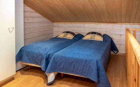 Ruka Snow and Sun 2: Flooring, Floor, Interior Design, Wood, Ceiling, Wood Flooring, Bedroom, Room, Furniture, Bed