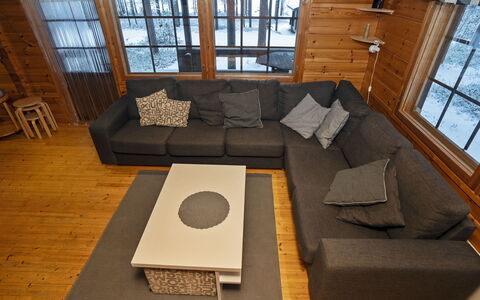 Kitkaranta: Wood, Furniture, Flooring, Couch, Floor, Living Room, Interior Design, Wood Flooring, Home