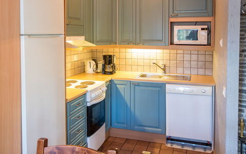 Pyryruka 1: Kitchen, Kitchen Appliance, Countertop, Major Appliance, Cabinetry, Interior Design, Flooring, Wood, Furniture, Sink
