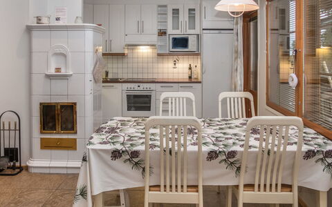 Karhunvartijan Linna B14: Furniture, Interior Design, Flooring, Wood, Floor, Ceiling, Kitchen, Room, Light Fixture, Lighting