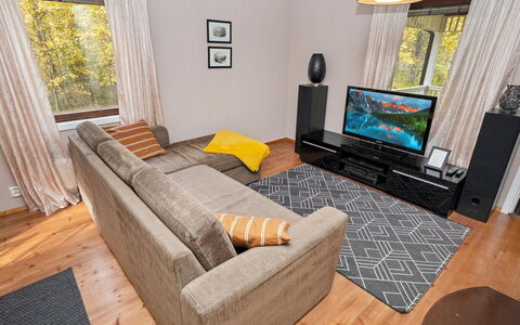 Vuorimäki: Furniture, Flooring, Floor, Interior Design, Couch, Wood, Living Room, Room, Home, Lighting