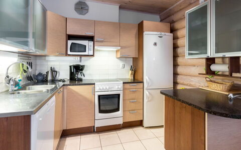 Aspilevi: Kitchen Appliance, Kitchen, Countertop, Major Appliance, Flooring, Wood, Furniture, Sink, Cabinetry, Interior Design
