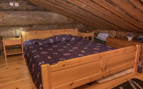 Salmikangas H2: Furniture, Bedroom, Wood, Bed, Flooring, Floor, Bed Sheet, Interior Design, Room, Bedding