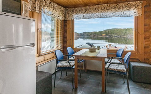 Aurinkotupa: Waterway, Bank, Watercourse, Lake, Cottage, Forest, Channel, Reservoir, Log Cabin