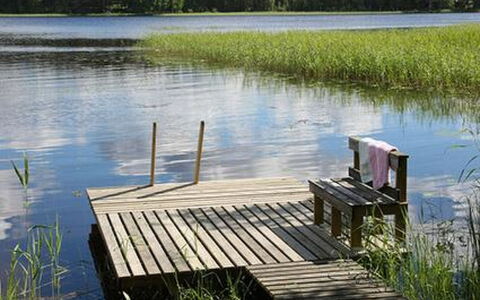 Alppimaja: Tree, Bank, House, Cottage, Lake, Pond, Forest, Log Cabin