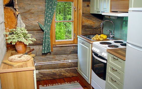 Alppimaja: Tree, Bank, House, Cottage, Lake, Pond, Forest, Log Cabin