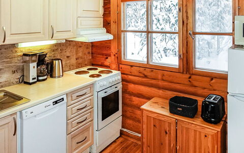 Tikkatupa: Wood, Major Appliance, Kitchen, Cabinetry, Kitchen Appliance, Interior Design, Countertop, Furniture, Wood Stain, Sink
