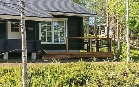 Lomaylläs B26 Palovaarankaarre 8 a: Waterway, Bank, Watercourse, Lake, Cottage, Forest, Channel, Reservoir, Log Cabin