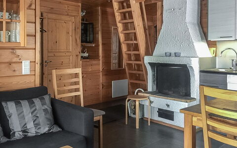 Lomaylläs B26 Palovaarankaarre 8 a: Waterway, Bank, Watercourse, Lake, Cottage, Forest, Channel, Reservoir, Log Cabin