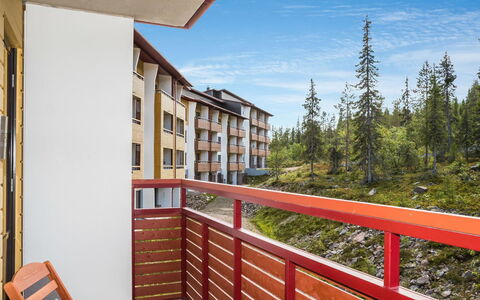 Ylläs Chalets A307: Swimming Pool, Resort, Outdoor Furniture, Design, Shade, Landscaping, Hotel, Water Feature, Eco Hotel