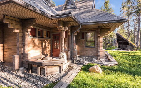 Villa Lumo (Ent. Ylläskyrö): Waterway, Bank, Watercourse, Lake, Cottage, Forest, Channel, Reservoir, Log Cabin