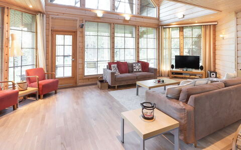 Villa Lumo (Ent. Ylläskyrö): Waterway, Bank, Watercourse, Lake, Cottage, Forest, Channel, Reservoir, Log Cabin