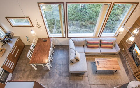 Kuura: Flooring, Furniture, Interior Design, Floor, Couch, Wood, Ceiling, Living Room, Lighting, Wood Flooring