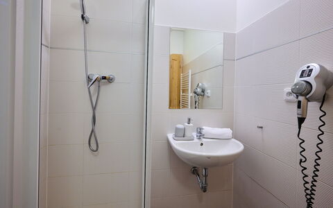 Harrachov: Wall, Plumbing Fixture, Bathroom, Interior Design, Flooring, Floor, Plumbing, Room, Sink, Shower