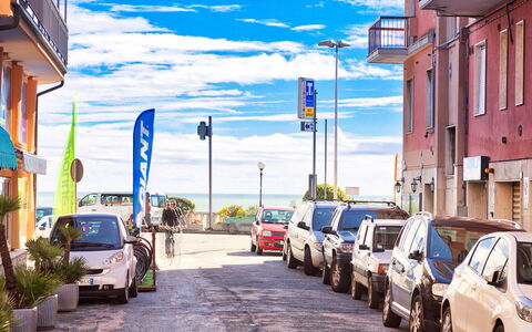 Apartment Zero - Diano Marina: Town, Neighbourhood, Street, Mode Of Transport, Transport, Urban Area, Sky, Road, Vehicle, Residential Area