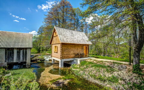 Plitvice Ii: Natural Landscape, Property, House, Tree, Cottage, Home, Sky, Building, Real Estate, Log Cabin