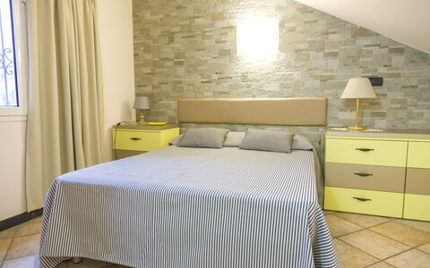 Casa Del Sole - San Bartolomeo Al Mare: Bedroom, Furniture, Bed, Bed Sheet, Room, Property, Wall, Bedding, Bed Frame, Interior Design