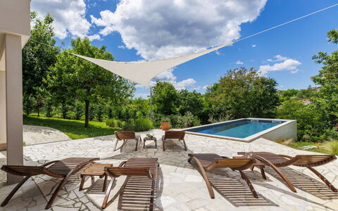 Klementini: Outdoor Furniture, Swimming Pool, Furniture, Shade, Chair, Eco Hotel, Leisure, Resort, Landscaping, Flagstone