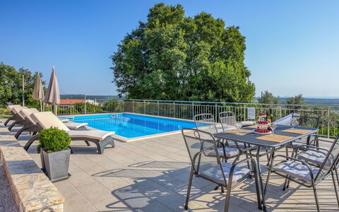 Legović: Property, Real Estate, Swimming Pool, Furniture, Building, House, Home, Estate, Patio, Table