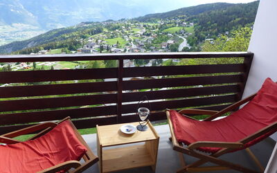 Crans-Montana 639: Furniture, Property, Sky, Green, Building, Mountain, Comfort, Nature, Outdoor Furniture, Shade