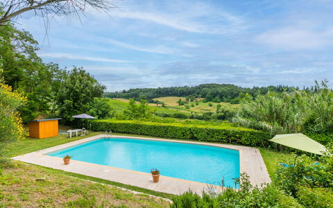 Castellina in Chianti 975: Water, Plant, Sky, Cloud, Property, Swimming Pool, Azure, Tree, Rectangle, Natural Landscape