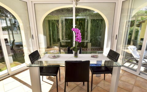 Villa Buena Vida: Property, Room, Dining Room, Interior Design, Furniture, Building, Ceiling, Table, House, Real Estate