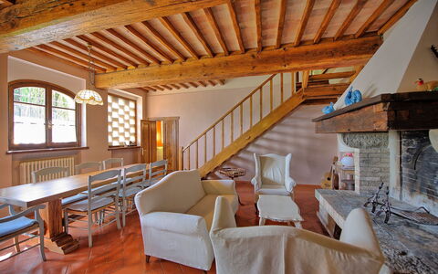 Montegufoni: Room, Property, Building, House, Beam, Interior Design, Furniture, Real Estate, Living Room, Home
