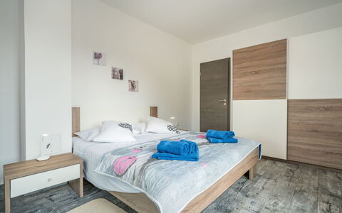 Villa Frankovići: Bedroom, Furniture, Room, Bed, Property, Bed Sheet, Interior Design, Bed Frame, Floor, Wall