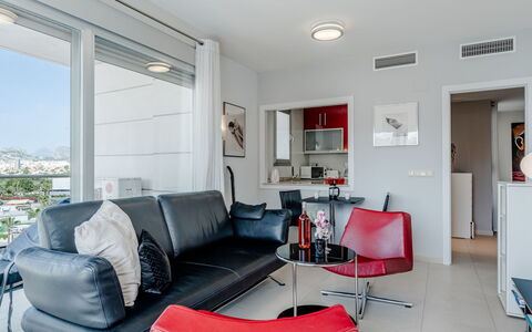 Entremares: Apartment, Interior Design, Furniture, Ceiling, Room, Living Room, Couch, Chair, Glass