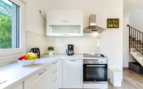 Villa Anđelika: Room, Countertop, Property, Furniture, Kitchen, Cabinetry, Interior Design, Building, Floor, House