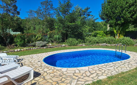 Villa Malini: Blue, Swimming Pool, Garden, Backyard, Landscaping, Shade, Lawn, Yard, Outdoor Furniture, Flagstone