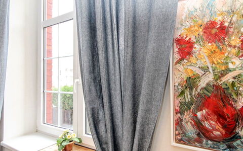 Art Lounge: Curtain, Window Treatment, Interior Design, Red, Textile, Window, Room, Living Room, Interior Design, Flower