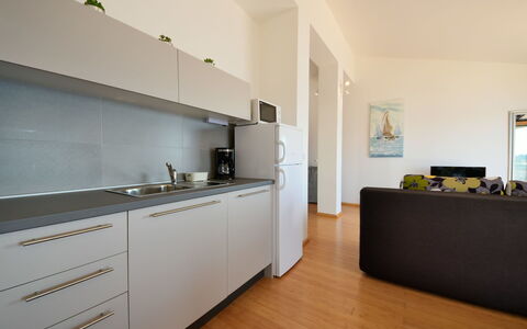 Sveti Juraj 105: Cabinetry, Countertop, Furniture, Tap, Kitchen Stove, Drawer, Building, Kitchen Appliance, Kitchen, Interior Design