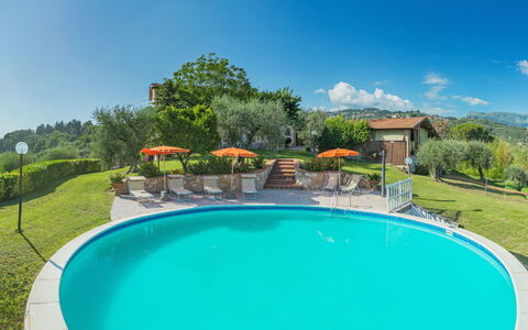 Villa le Casette: Water, Sky, Property, Cloud, Plant, Swimming Pool, Nature, Azure, Tree, Building