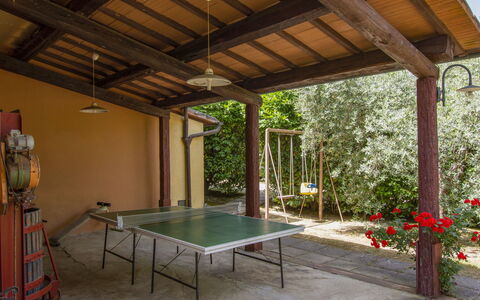 Casa dei Ciliegi: Plant, Property, Flower, Shade, Table Tennis Racket, Table, Interior Design, Architecture, Wood, Outdoor Furniture