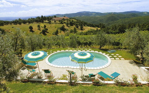 Gambassi Terme 840: Swimming Pool, Natural Landscape, Property, Tree, Vacation, House, Grass, Hill Station, Leisure, Landscape