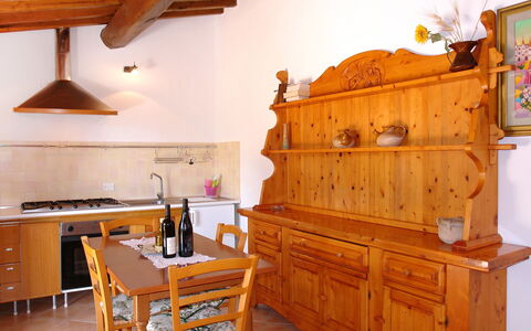 Gambassi Terme 840: Furniture, Room, Property, Building, Cabinetry, Wood Stain, Interior Design, Table, Kitchen, House