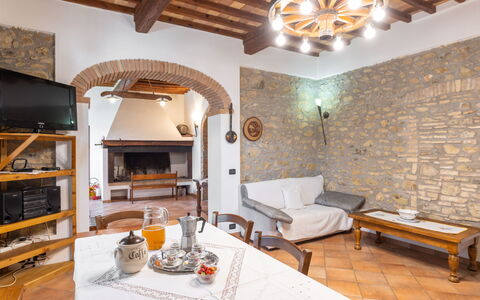 Castellina in Chianti 890: Property, Furniture, Interior Design, Lighting, Wood, Living Room, Cabinetry, Architecture, House, Table