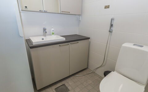 Kantapää D2: Plumbing Fixture, Flooring, Bathroom Sink, Sink, Floor, Interior Design, Bathroom, Tap, Bathroom Cabinet, Plumbing