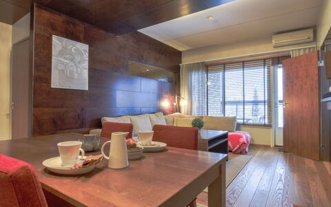 Tahko Spa Junior Suite Orange B6: Tree, Bank, House, Cottage, Lake, Pond, Forest, Log Cabin