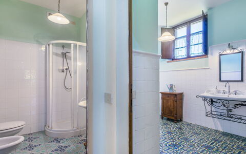 Podere S Giovanni: Plumbing Fixture, Property, Building, Window, Lighting, Cabinetry, Interior Design, House, Bathroom