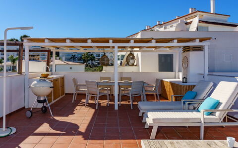 Angel Blanco: Sky, Property, Furniture, Azure, Outdoor Furniture, Building, Shade, Wood, Interior Design, Flooring