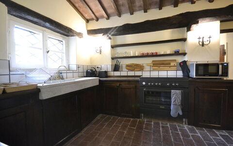 Villa Del Castagno: Property, Room, Kitchen, Countertop, Cabinetry, Building, Furniture, House, Floor, Interior Design